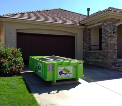 4 Yard Dumpster in Driveway